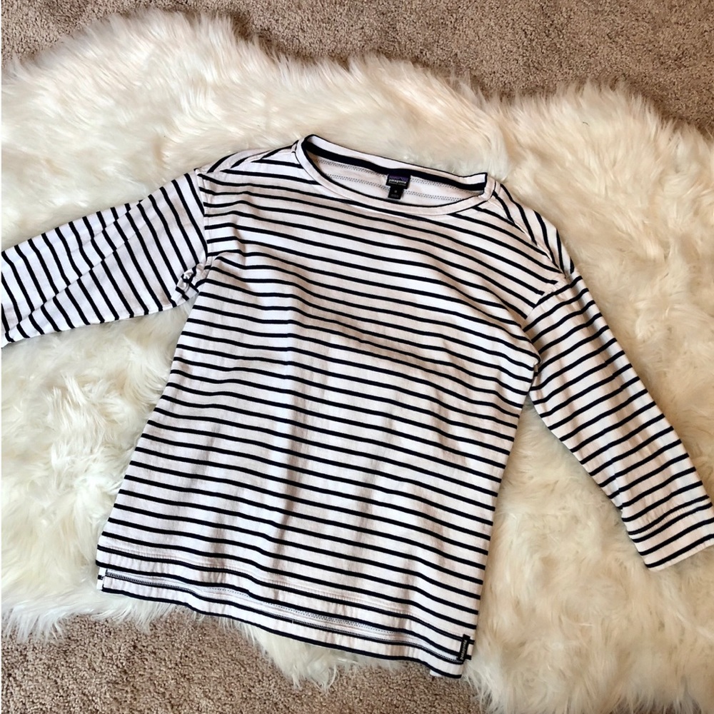 Patagonia quarter sleeve stripe shirt